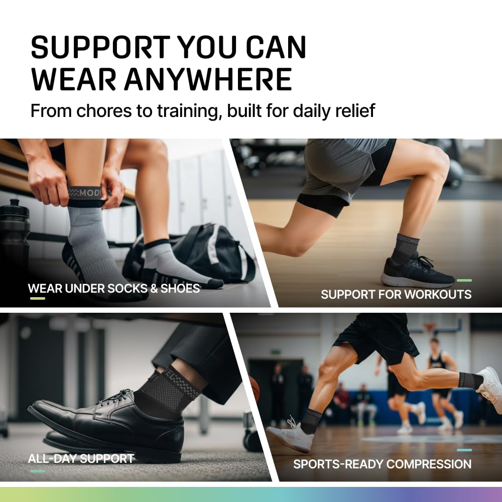Detalle de Modvel Foot & Ankle Brace Socks with Adjustable Support Strap – 2 Pack