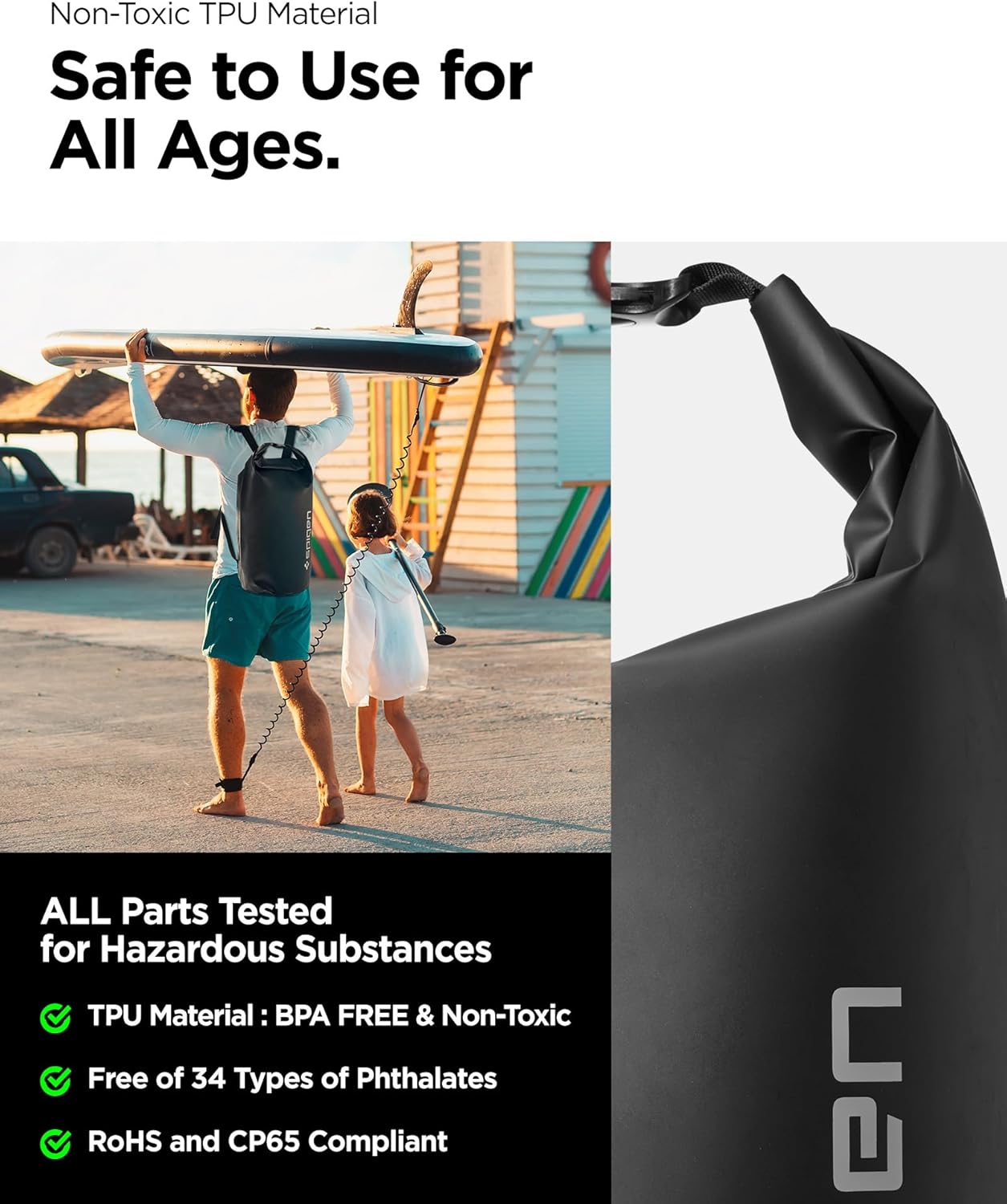 Thumbnail 5 de Spigen Aqua Shield wasserdichte Dry Bag 30L – Trockene Ausrüstung für Strand, Schwimmen, Camping & Kajak