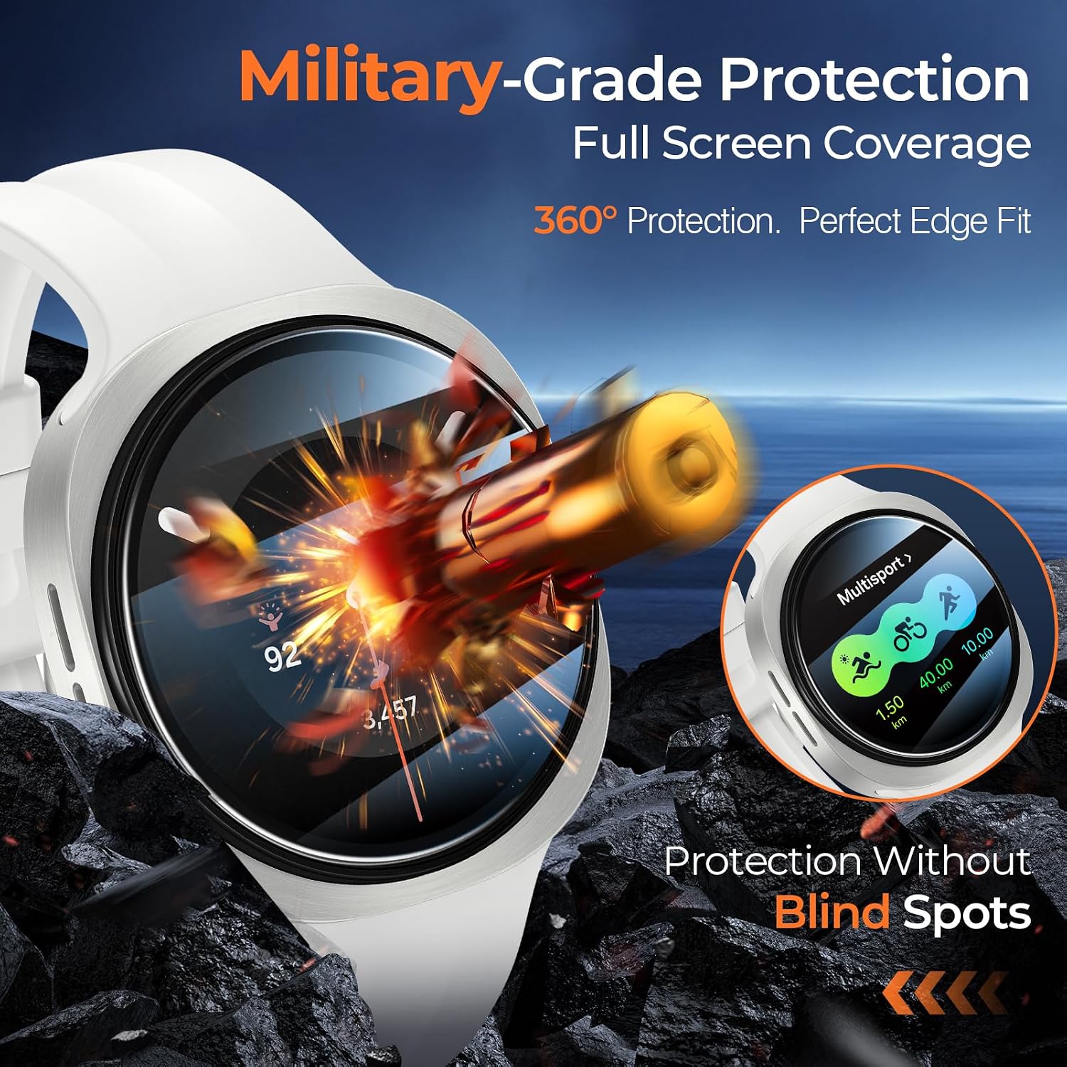 Detalle de LK 4 Stück Displayschutzglas für Samsung Galaxy Watch 9/8 40 mm – Passgenau & Kratzfest