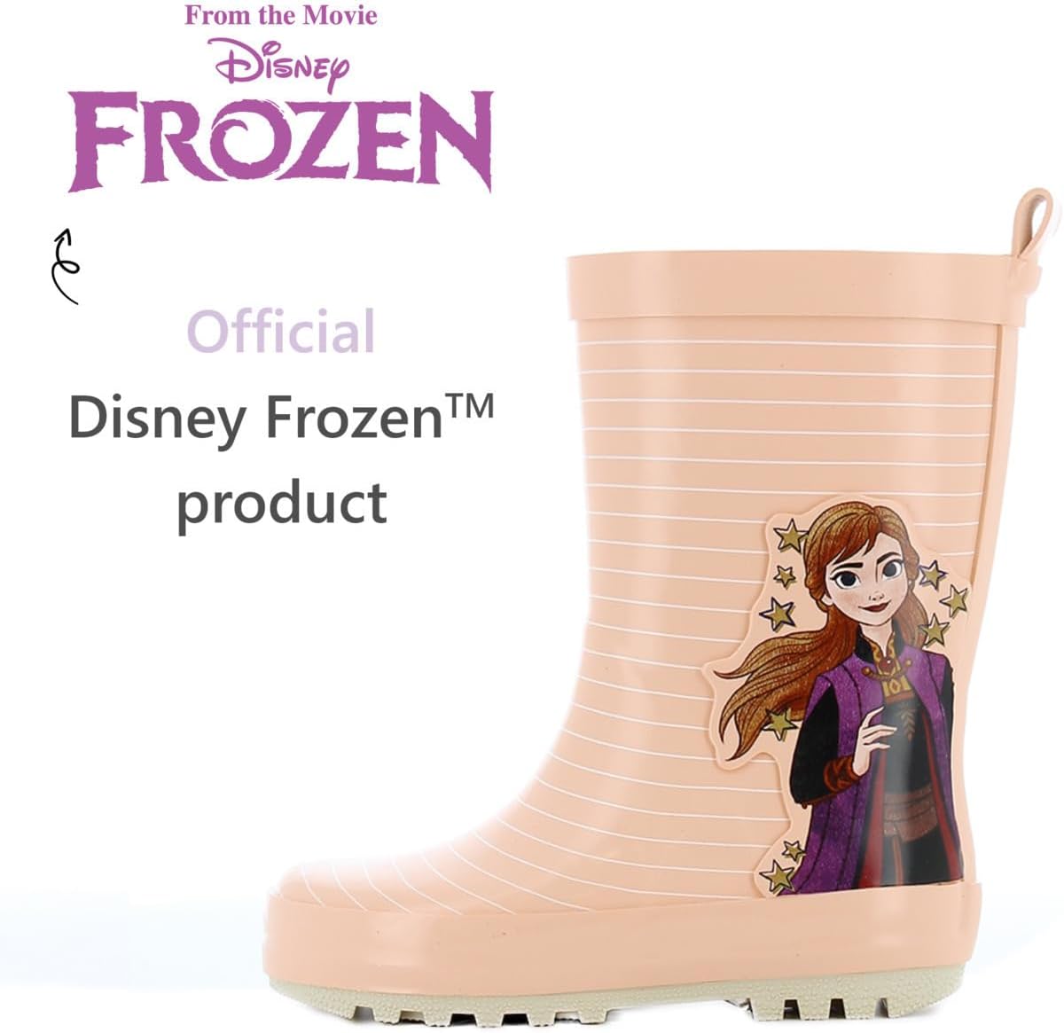 Detalle de Leomil Frozen regenlaarzen voor kinderen met Elsa-design