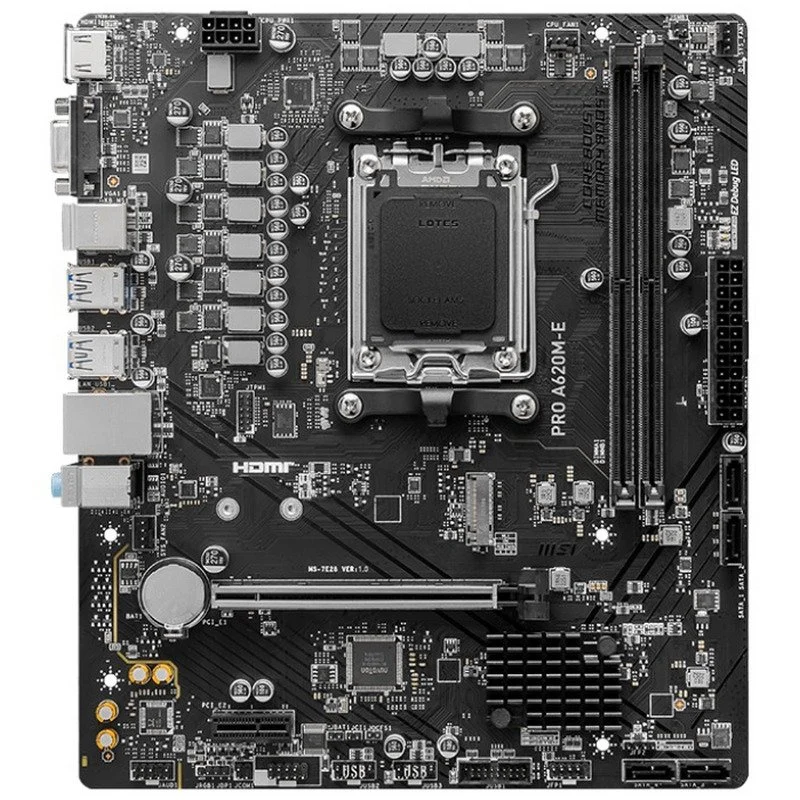 Thumbnail 1 de MSI PRO A620M-E (AMD Ryzen 7000) con DDR5 y PCIe 4.0 M.2