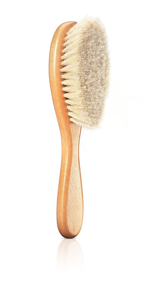 Detalle 1 de reer Naturhaarbürste – zarte Kopfhautpflege für Neugeborene und Babys bis 6 Monate
