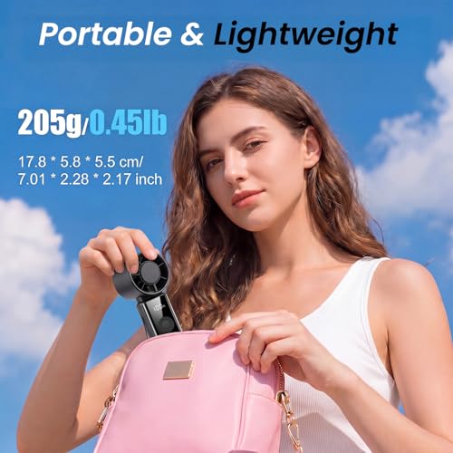 Thumbnail 5 de Phimke Portable Handheld Fan — High Speed 3-in-1 Foldable USB Rechargeable (Black)