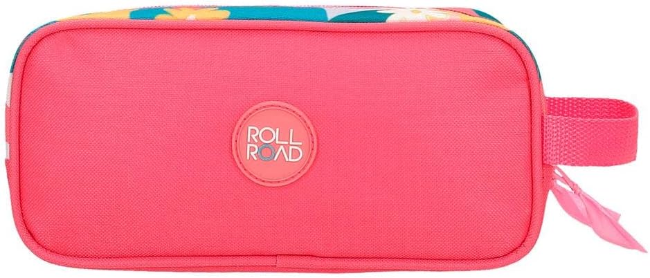 Detalle de ROLL ROAD Fiore Prezioso – Astuccio doppio in poliestere, rosa, 22x10x7 cm