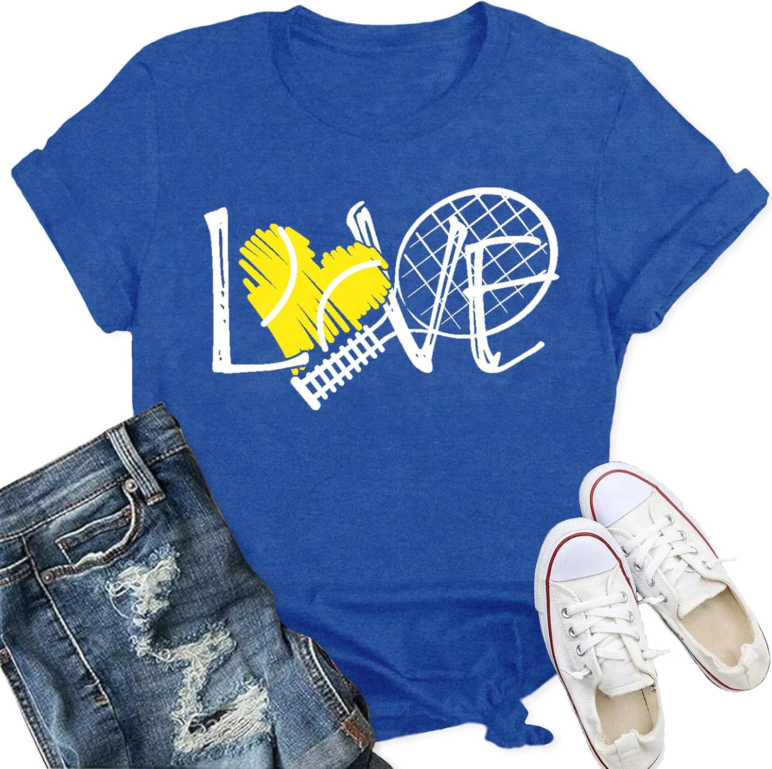Thumbnail 6 de Qskall Women's Tennis Heart T-Shirt: Soft, Sporty Style for Everyday Wear