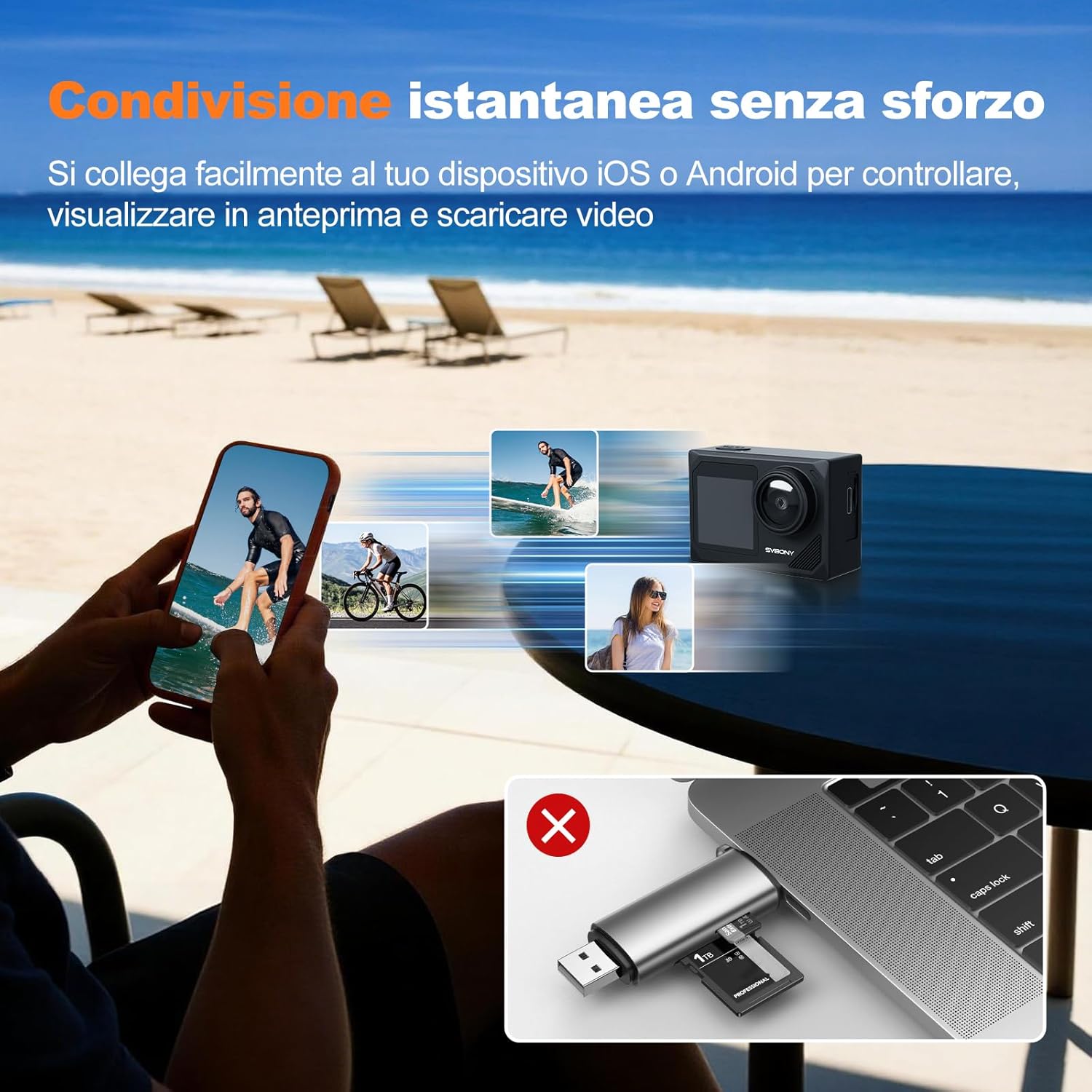 Thumbnail 6 de SVBONY SVGo2 4K Fotocamera Subacquea: foto e video 4K fino a 30 m di profondità con doppia batteria