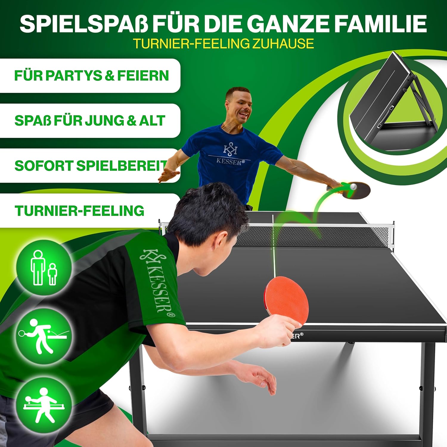 Thumbnail 3 de KESSER® Tischtennisplatte Mini 153 × 76,5 cm 🏓