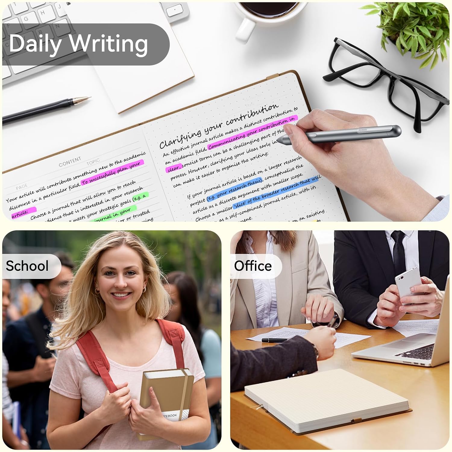 Thumbnail 6 de NORDUN Notebook A5 360 Pages: Dotted Notebook with Sticky Notes & Inner Pocket