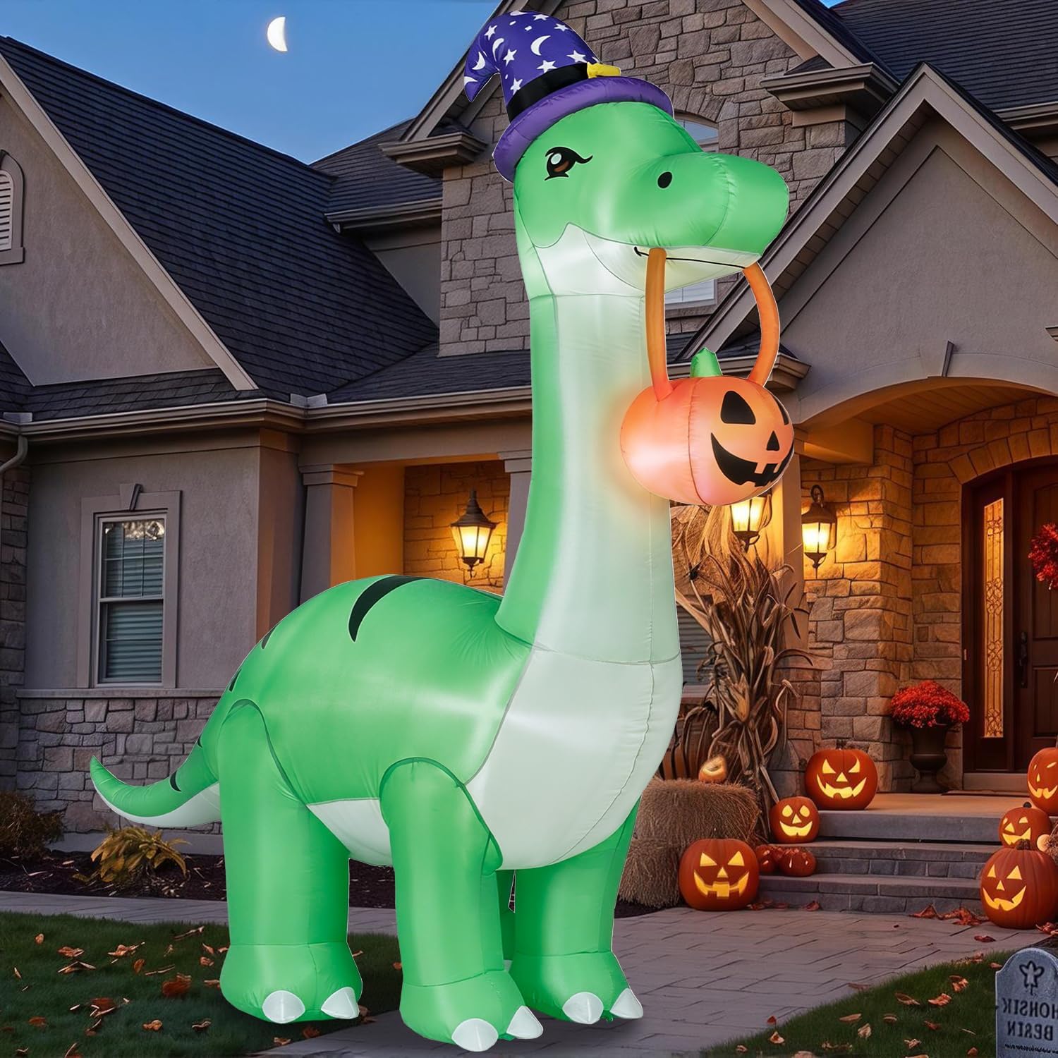 Detalle de Kendane KEN-74 12FT Inflatable T. Rex Halloween Yard Decoration with LEDs