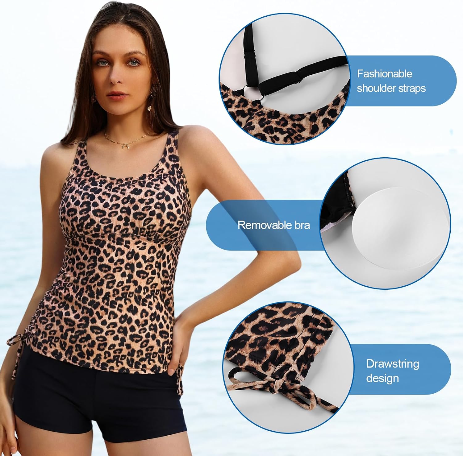 Thumbnail 2 de JASAMBAC tankini swimsuit with shorts