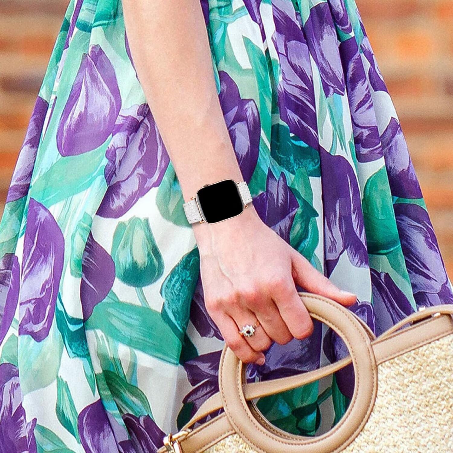 Detalle 2 de Bracelet cuir NEMUALL compatible Apple Watch SE 3 (40 mm) / Series 11-10 (42 mm) et autres tailles