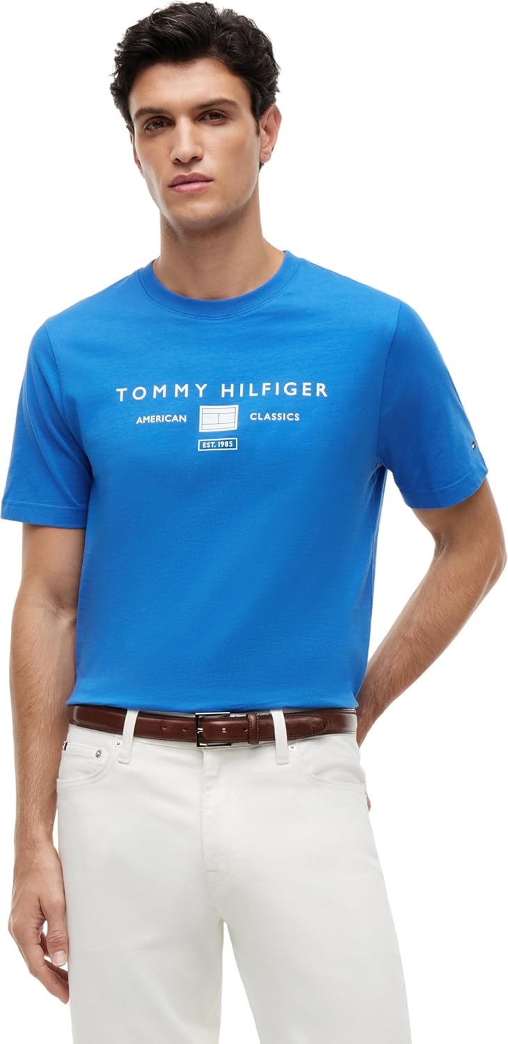 Detalle de Tommy Hilfiger Brand Love Mono Stack Tee (MW0MW42365) maglietta uomo a maniche corte