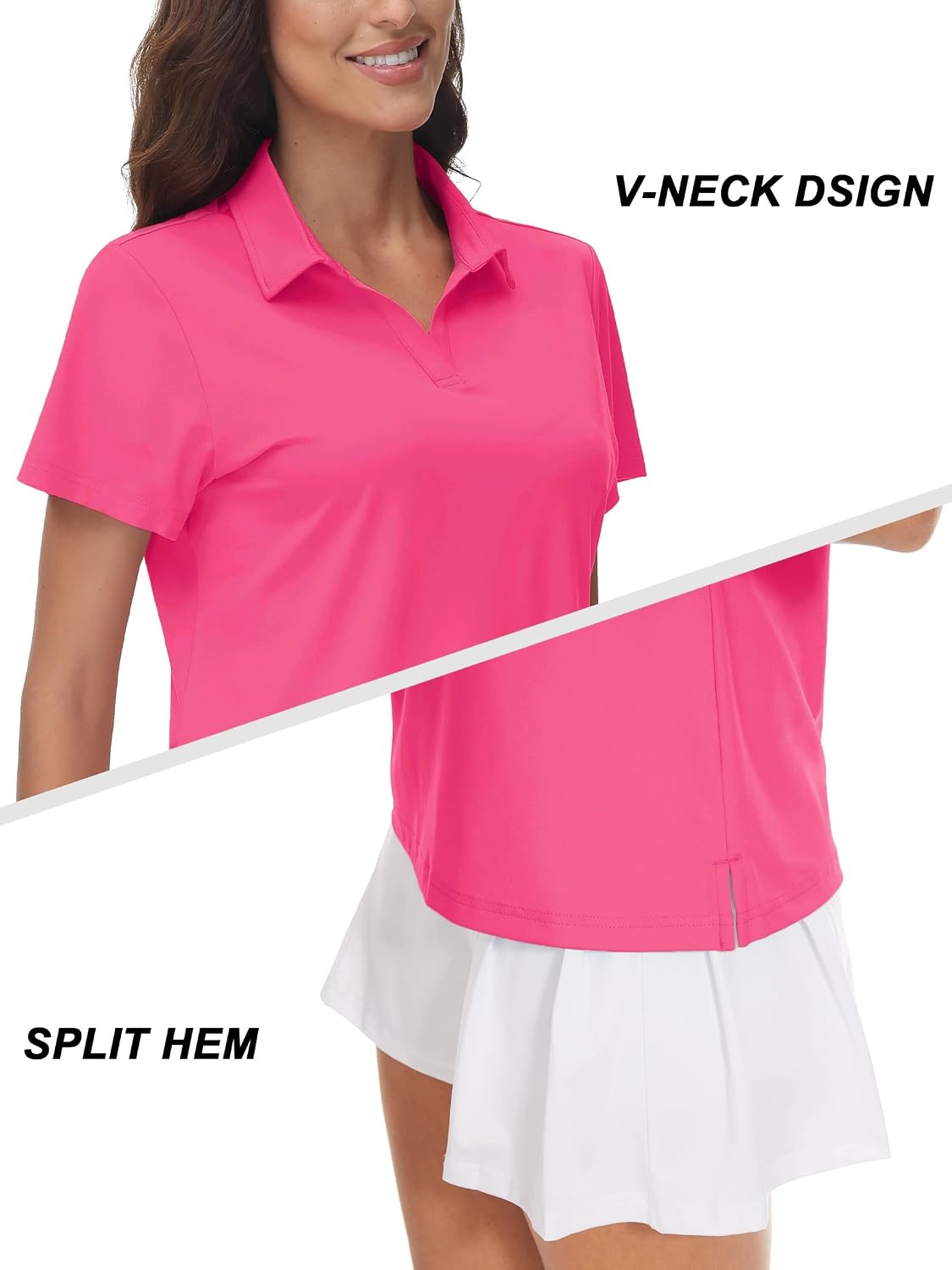 Thumbnail 4 de TACVASEN V-Neck Polo UPF 50+ 89% Polyester