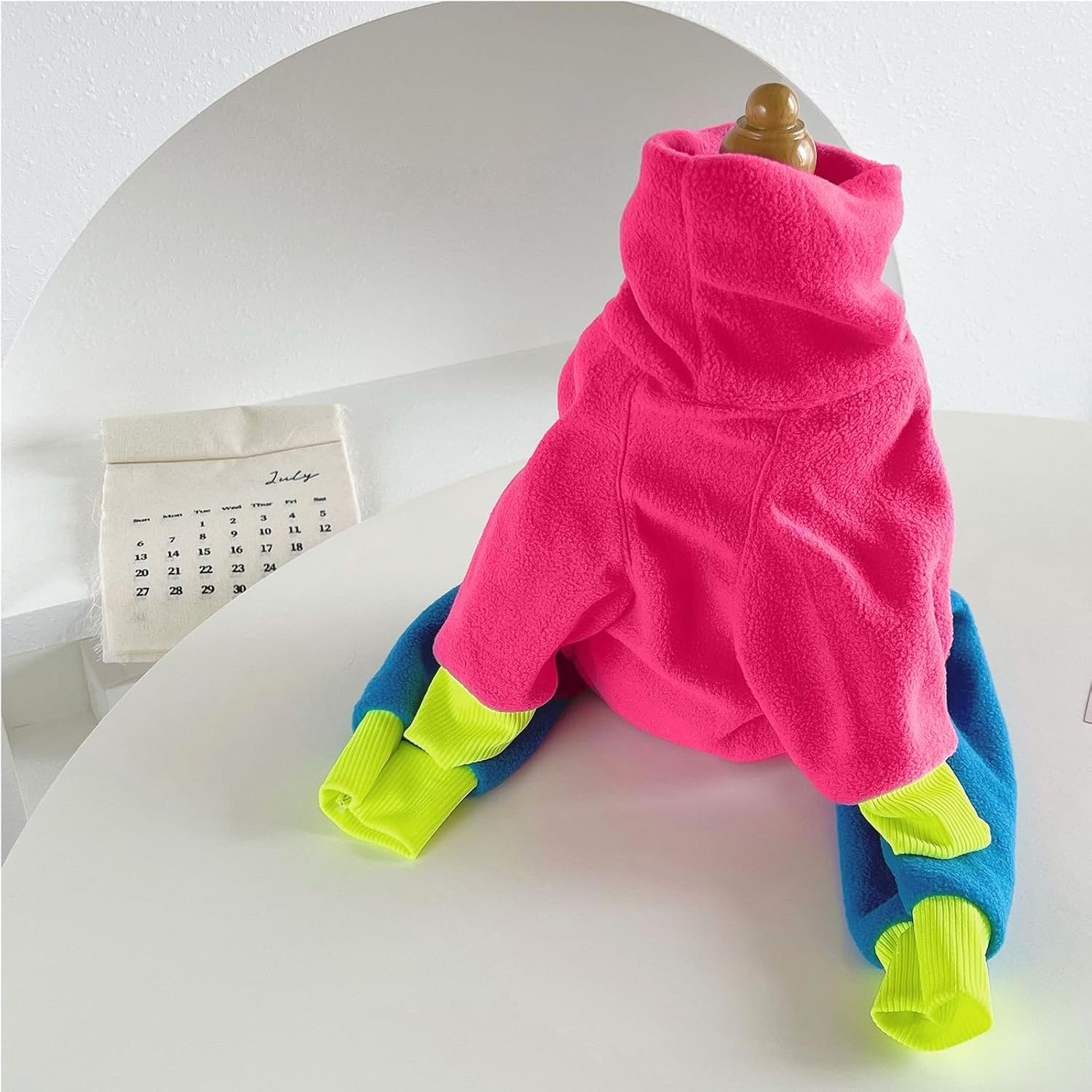 Detalle de Lightweight Italian Greyhound Jumper – Whippet fleece jumpsuit with windproof turtleneck (Hot Pink, 5XL)