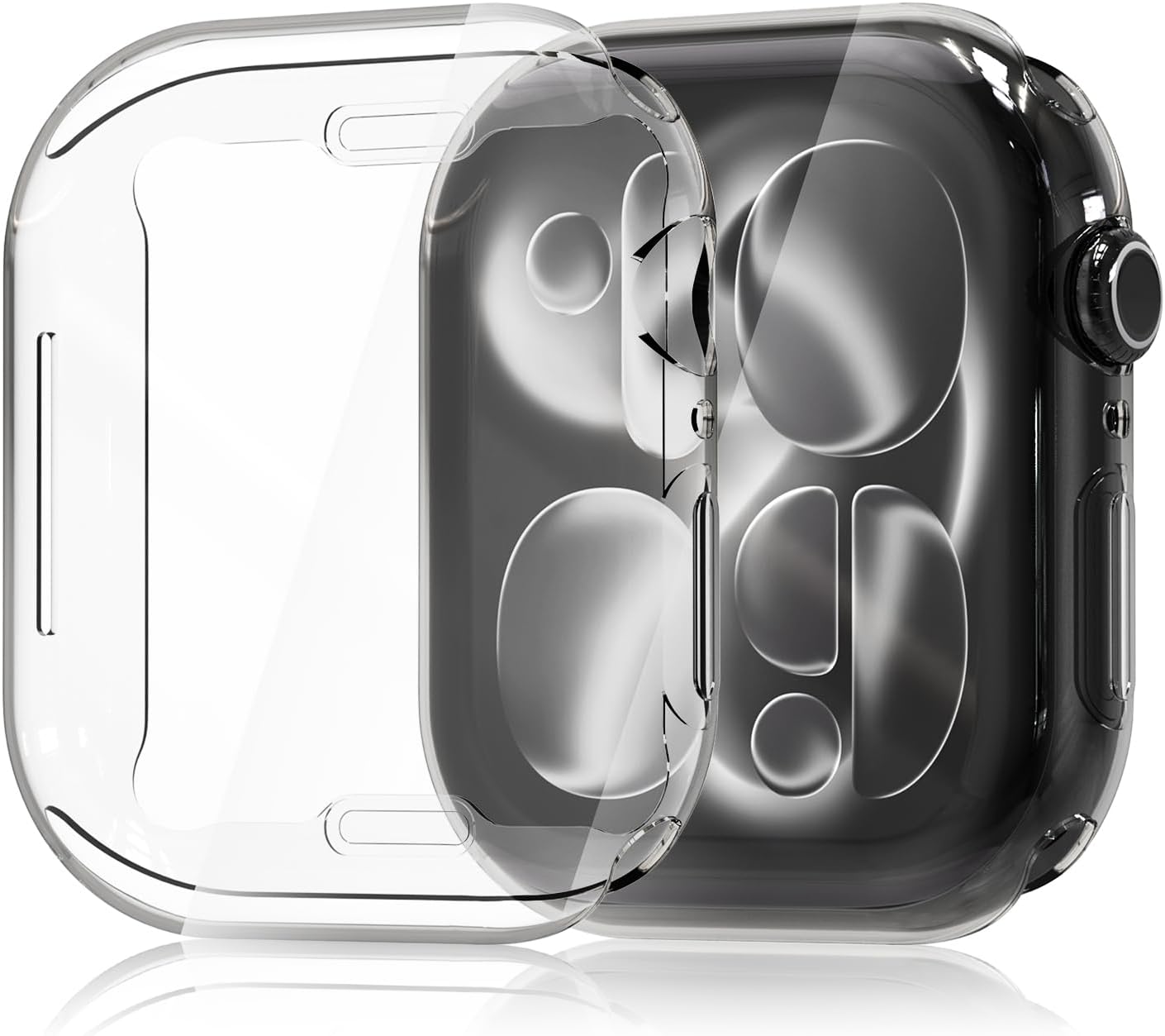 Thumbnail 6 de Hianjoo 2-Pack TPU screen protectors for Apple Watch Series 11/10 (42mm) with clear/rose pink bumper case