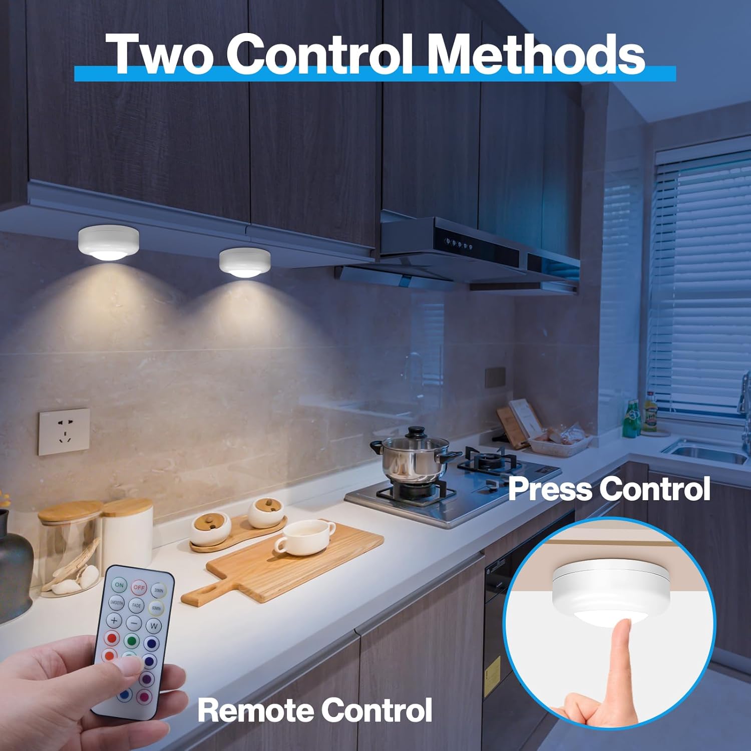 Thumbnail 4 de Cadrim Under Cabinet Lights RGB Wireless LED Closet Lights (3000K), Dimmable 6pc