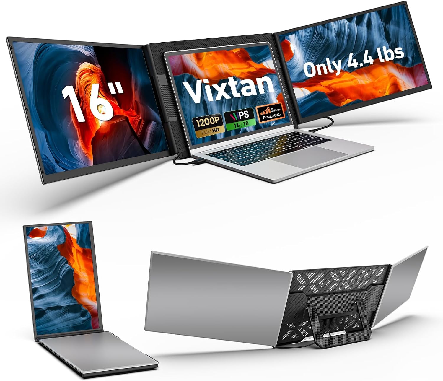 Detalle de Vixtan triple laptop screen extender, 16.1-inch