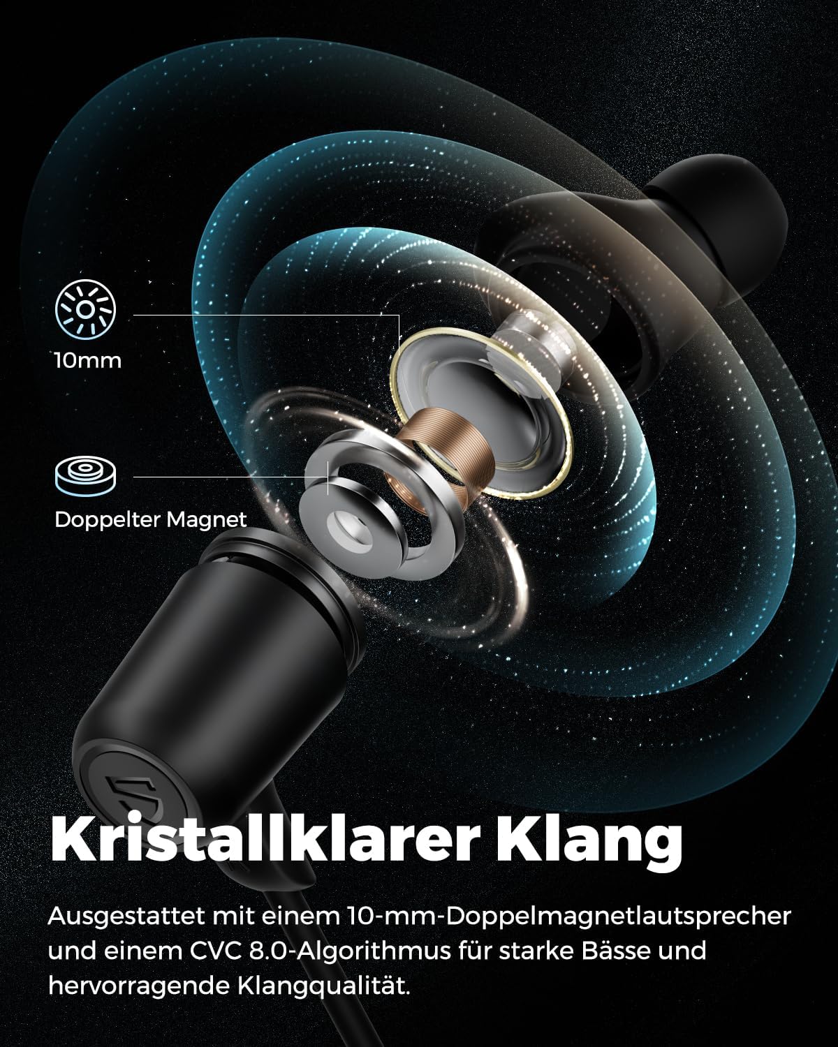 Detalle 2 de SoundPEATS Q35 HD+ In-Ear Bluetooth 5.2 Kopfhörer, 17 Std