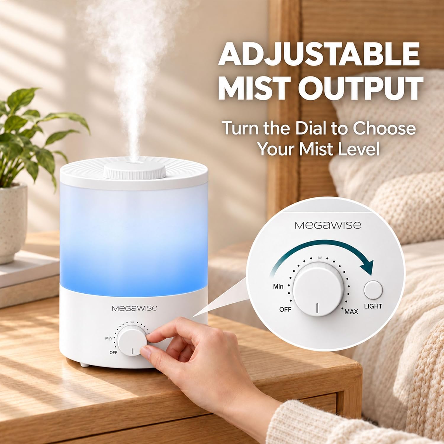 Thumbnail 5 de MEGAWISE Topfill 3.5L Night Light Humidifier ๐