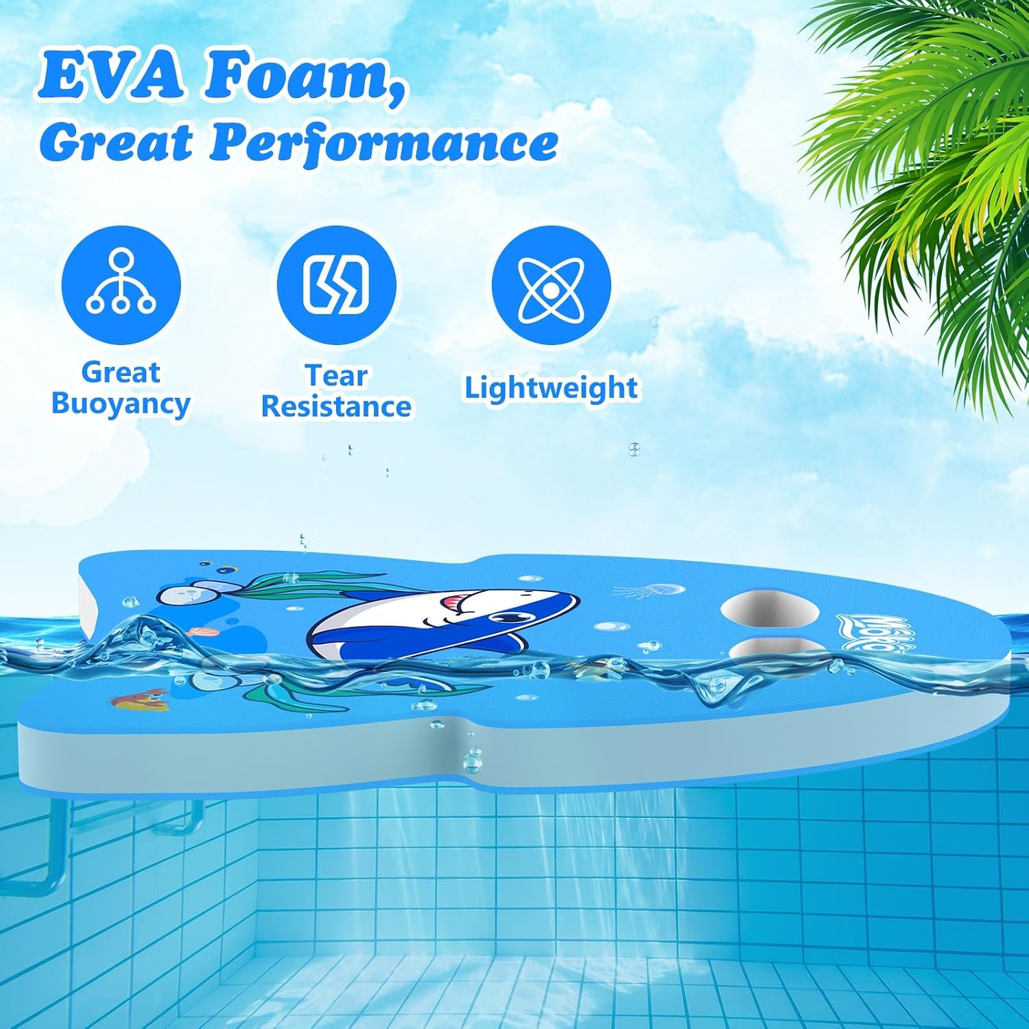 Detalle de MoKo Swimming Kickboard for Kids and Adults: Jellyfish-Shaped Training Aid