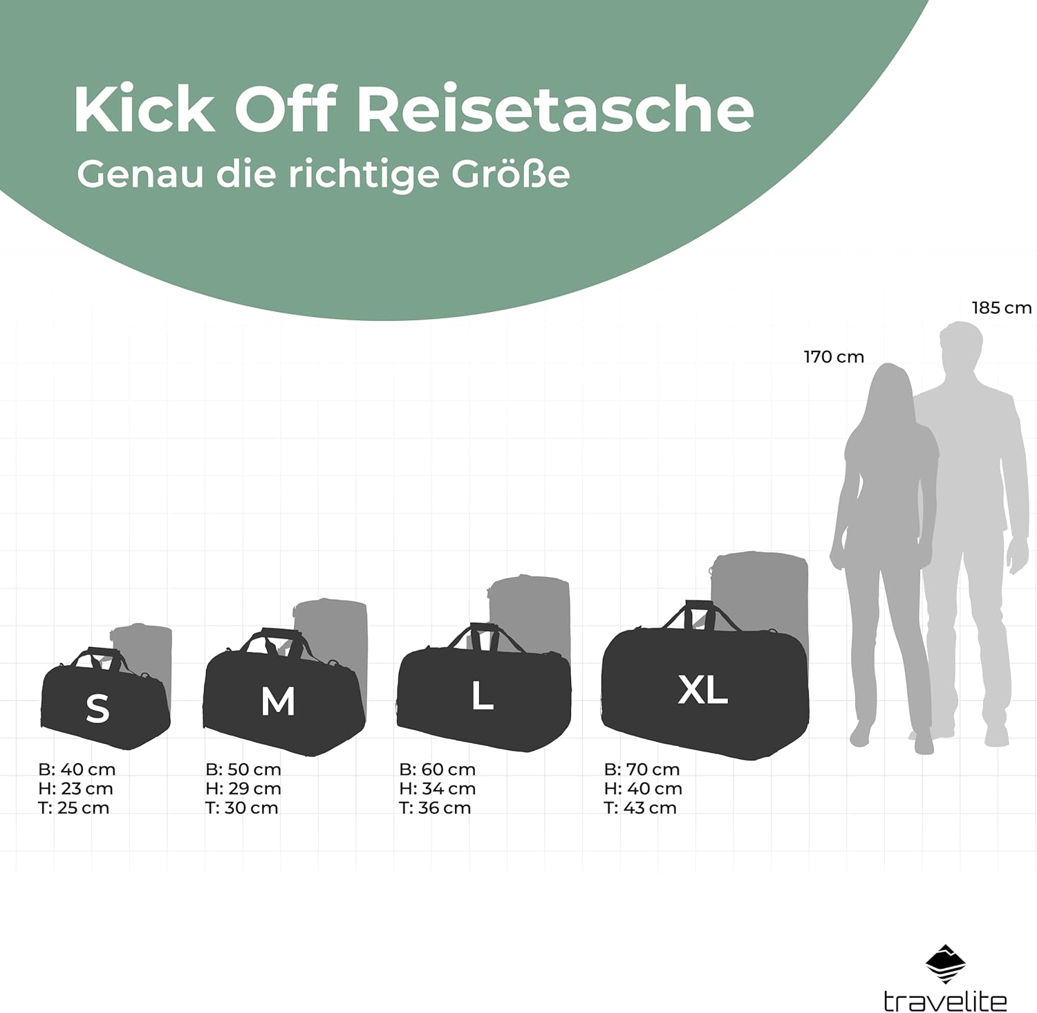 Detalle 2 de travelite Reisetasche Handgepäck „Kick Off“ als Weekender (40 cm, 23 Liter) – leicht & für Sport/Urlaub