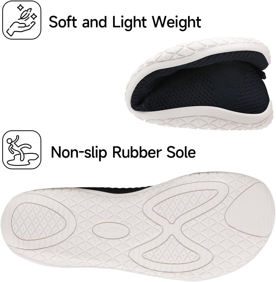 Detalle de Geweo Barfuß Schuhe Damen & Herren – Breite Zehenbox, Zero-Drop, rutschfest, atmungsaktiv