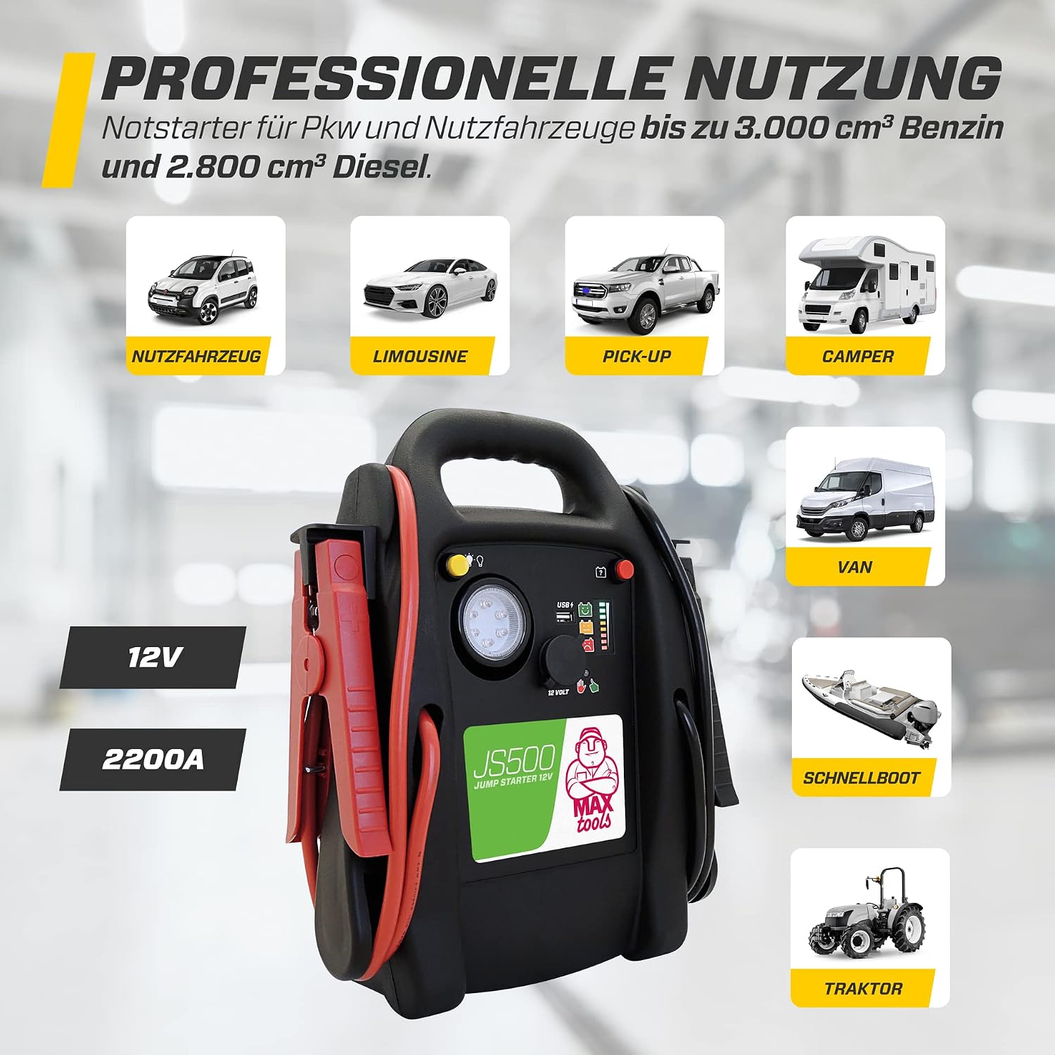 Thumbnail 5 de MAXTOOLS JS500 2200A Starthilfe 22Ah