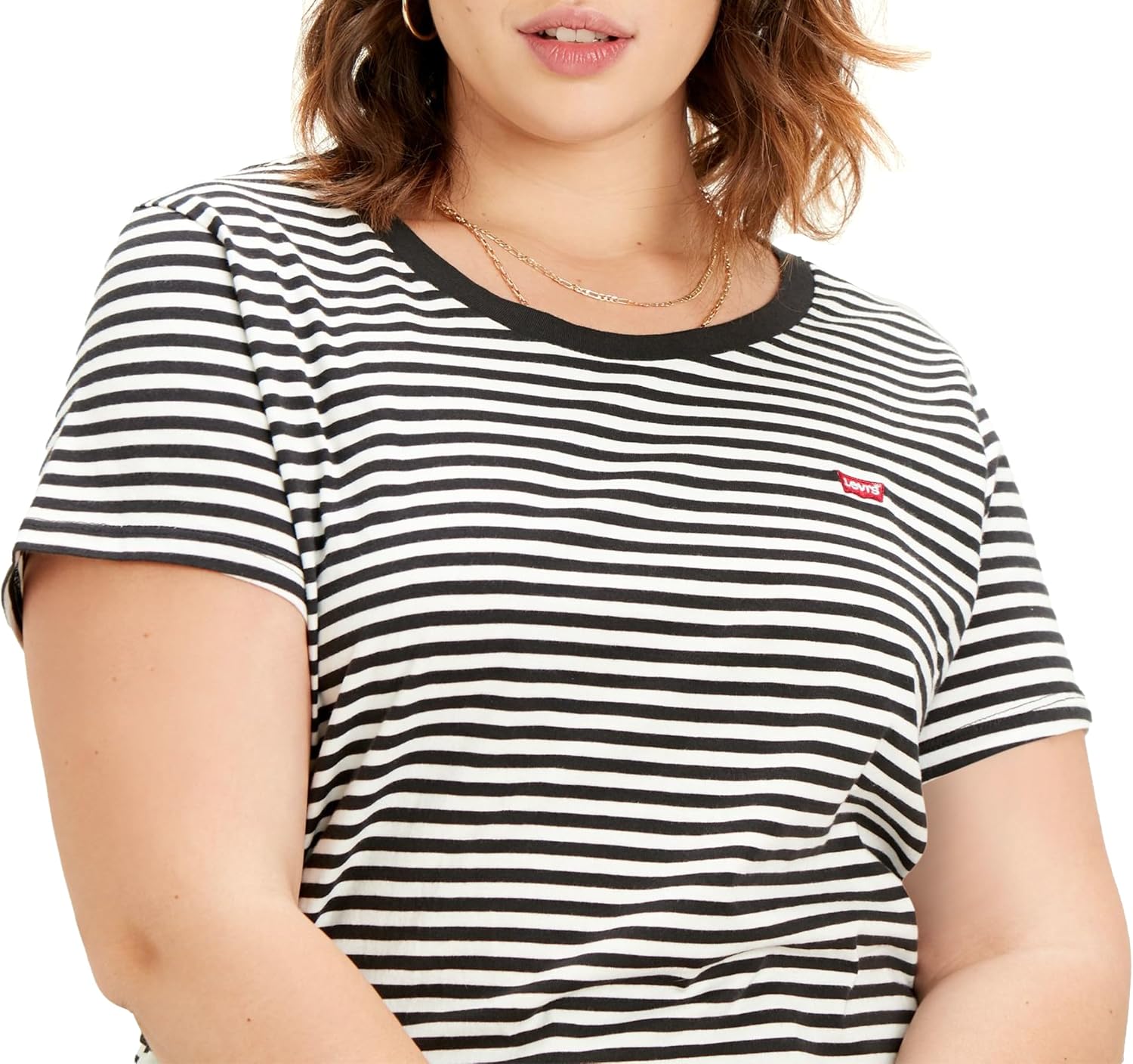 Detalle de Levi's Women's Plus Size Perfect Tee T-Shirt, Logo Print