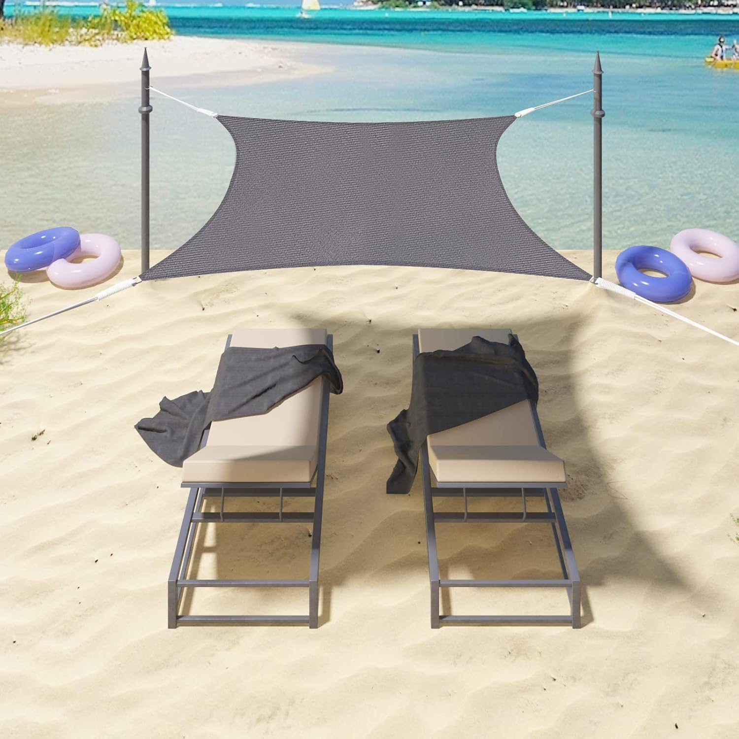 Detalle 2 de WOLTU Vela Ombreggiante 2x3m in PES 160 g/m² con rivestimento PU – Protezione solare e pioggia per giardino
