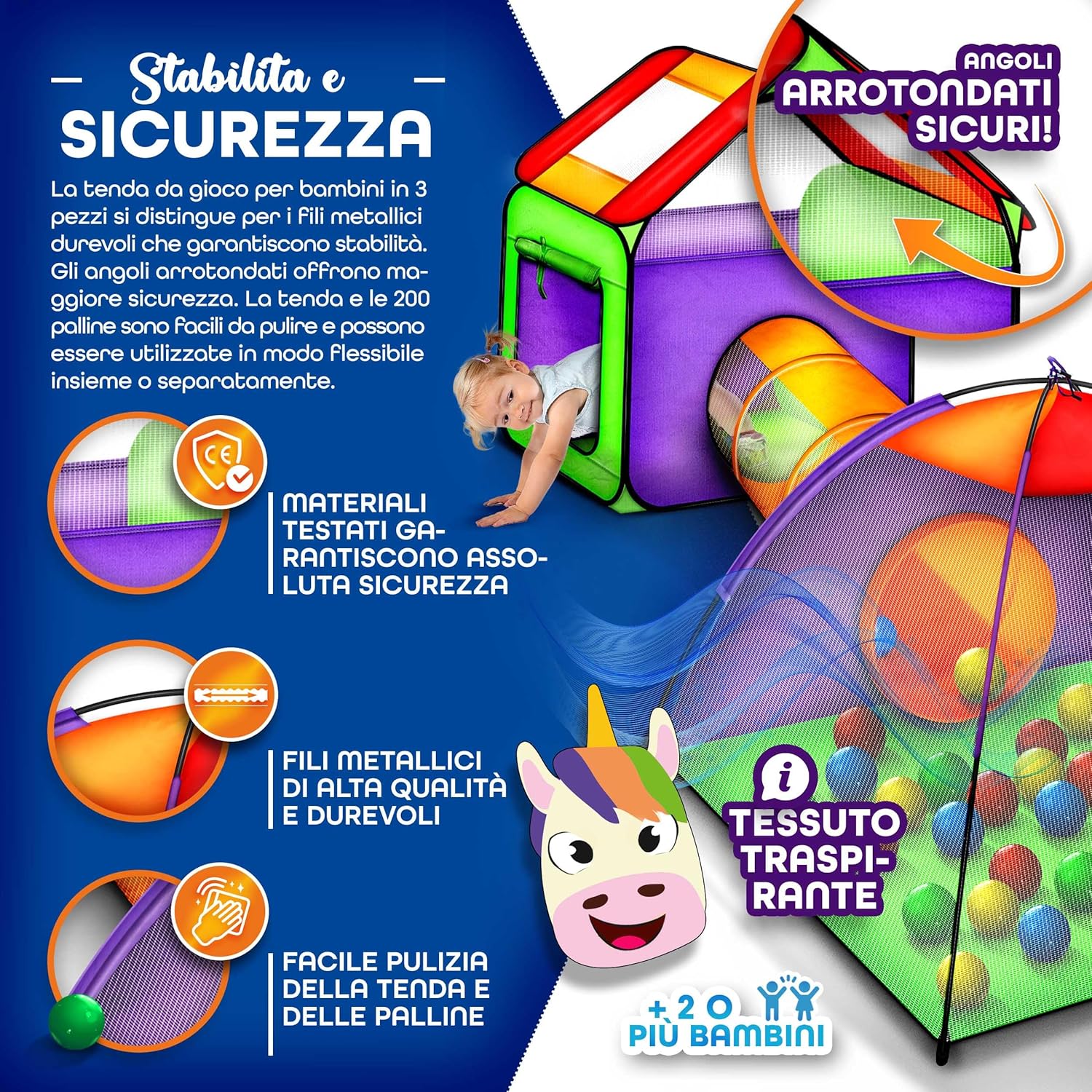 Detalle 2 de KIDUKU Tenda Igloo con Tunnel e 200 Palline 🎪