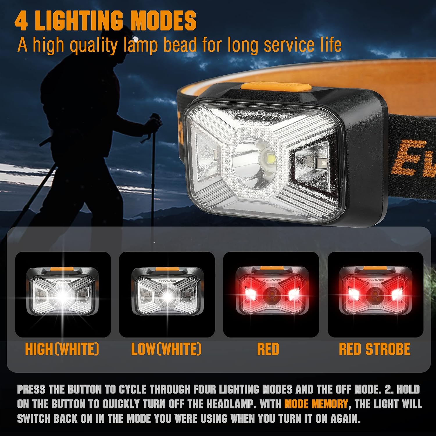Detalle de EverBrite EverBrite head torch 250 lumens
