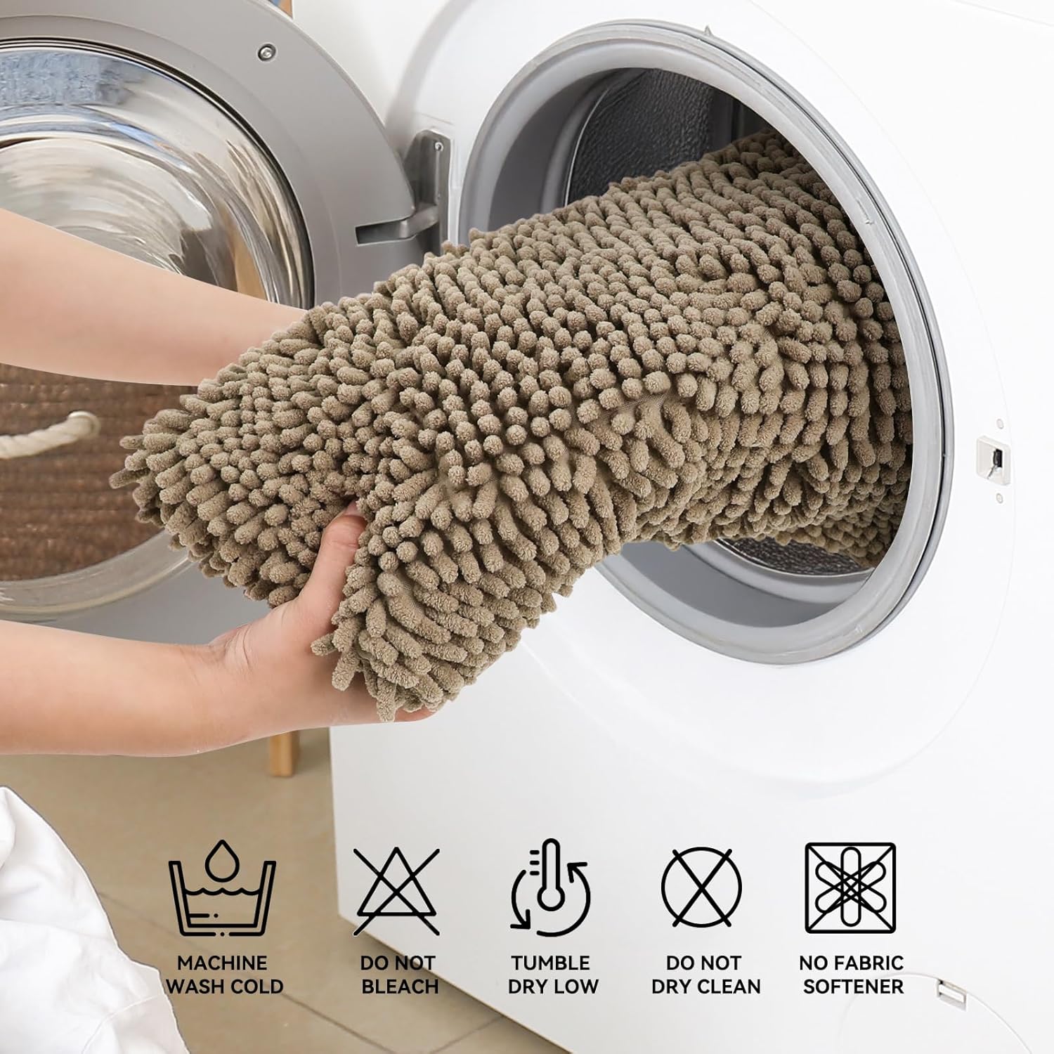 Thumbnail 5 de Bcoimo Bathroom Rugs 24x17: Non-Slip, High-Absorbency Bath Mat with Rubber Backing