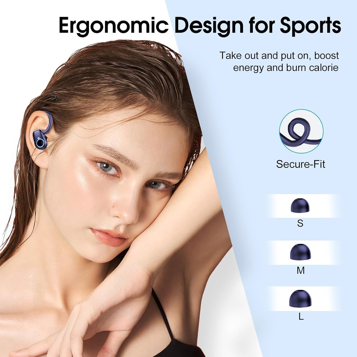Thumbnail 6 de Bluetooth Kopfhörer Sport 2026 – Kabellose In-Ear mit IP7, 50 Std Spielzeit, Bluetooth 5.3, USB‑C, Blau