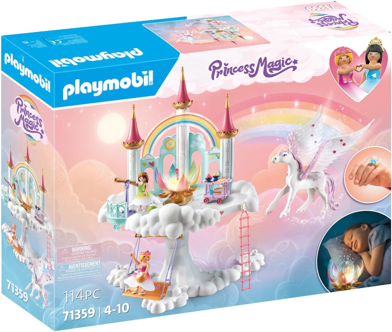 Detalle 2 de PLAYMOBIL Princess Magic 71359 Himmlisches Regenbogen-Schloss – magische Wolkenwelt ab 4 Jahren
