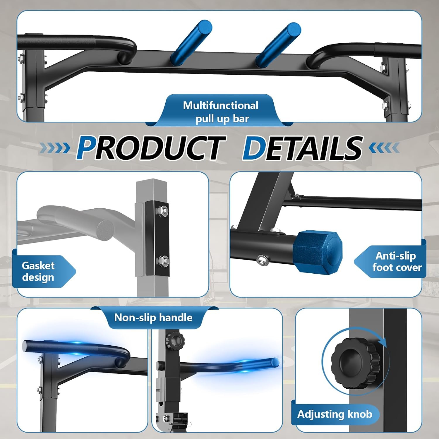 Detalle 2 de STACOO Foldable Pull-Up Station, Adjustable Power Tower in Alloy Steel