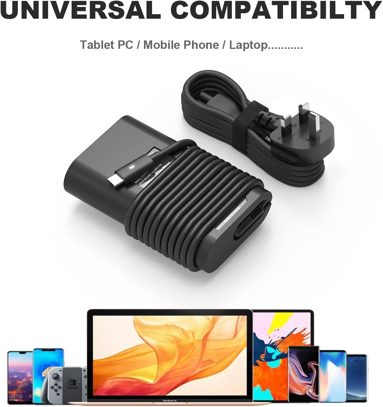 Thumbnail 5 de FUDCOCWN 65W USB-C Laptop Charger for Dell Latitude and XPS, plus Chromebooks
