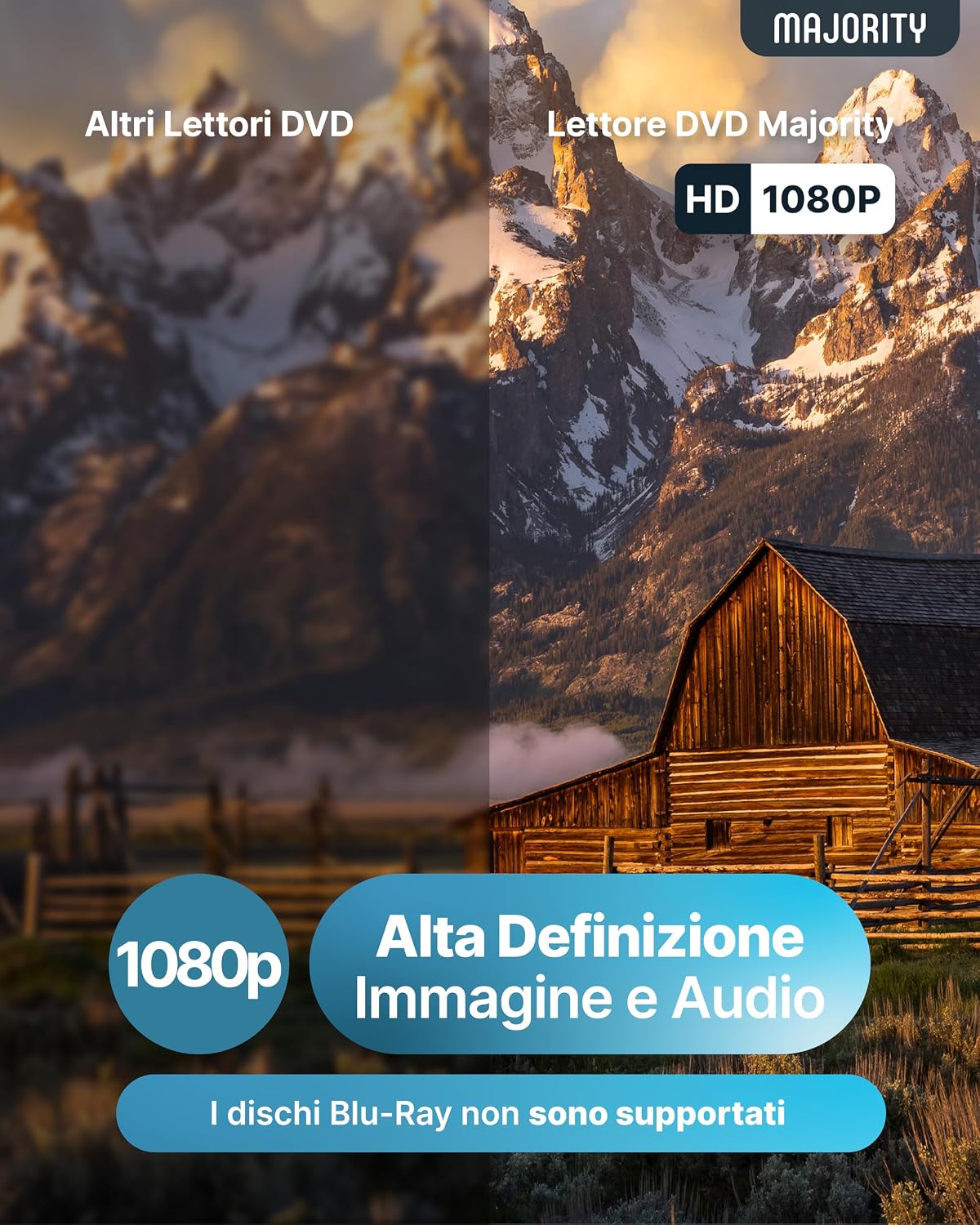 Detalle de Lettore DVD HDMI 1080P Majority: multizona, regione free e compatibile con USB, RCA, CD e MP3