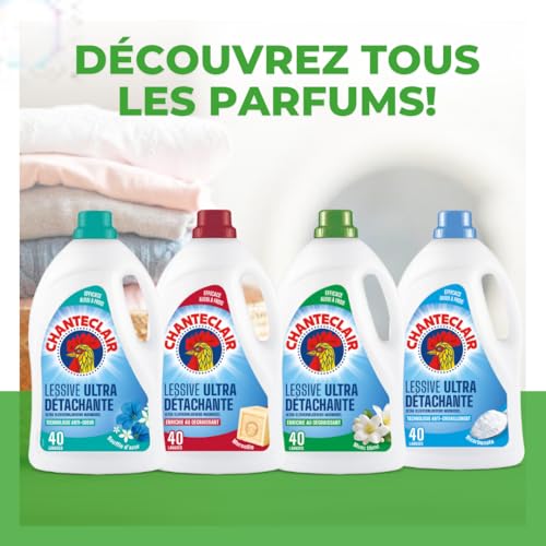 Thumbnail 6 de Chanteclair Lessive Liquide Musc Blanc 40 Lavages – 8x1800 ml, nettoyage efficace à basse température
