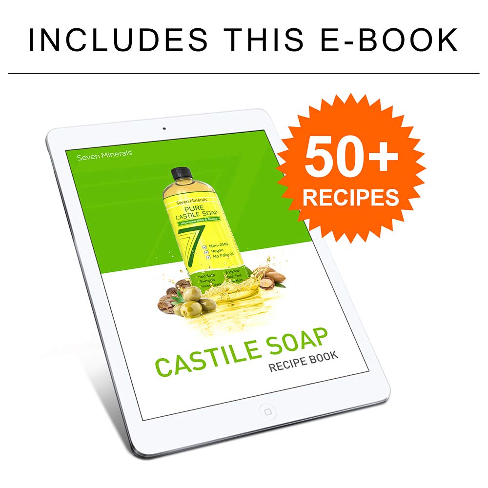 Detalle de Seven Minerals EWG Verified Castile Soap (1 Gallon) — Unscented, No Palm Oil, Vegan, Mild & Gentle