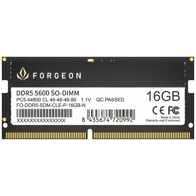 Detalle de Forgeon Cyclone PRO: SODIMM DDR5 5600 MHz 16GB CL46 Negra