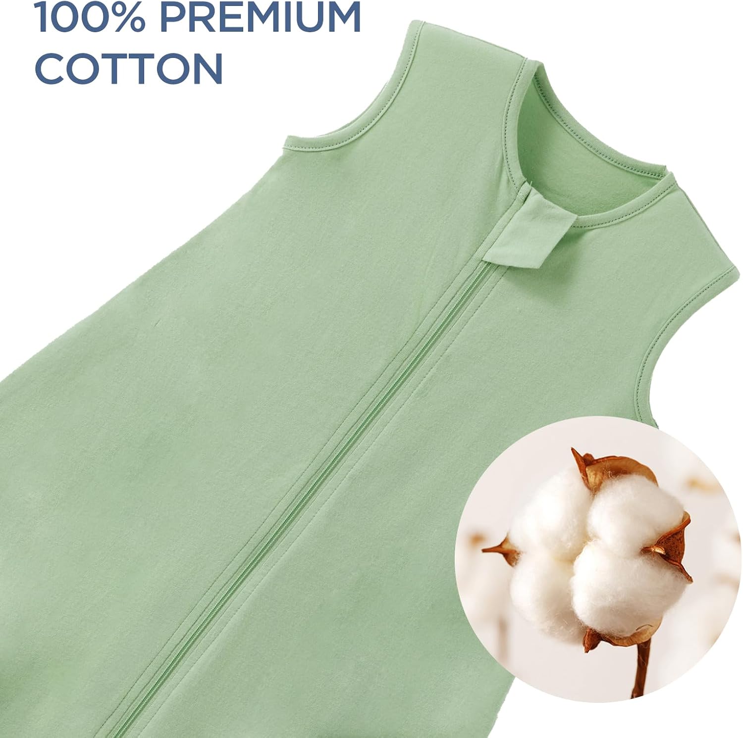 Thumbnail 4 de LULUMONKEY Baby Summer Sleeping Bag 2 Pack (0.5 TOG) cotton newborn sleep sack for 6–18 months