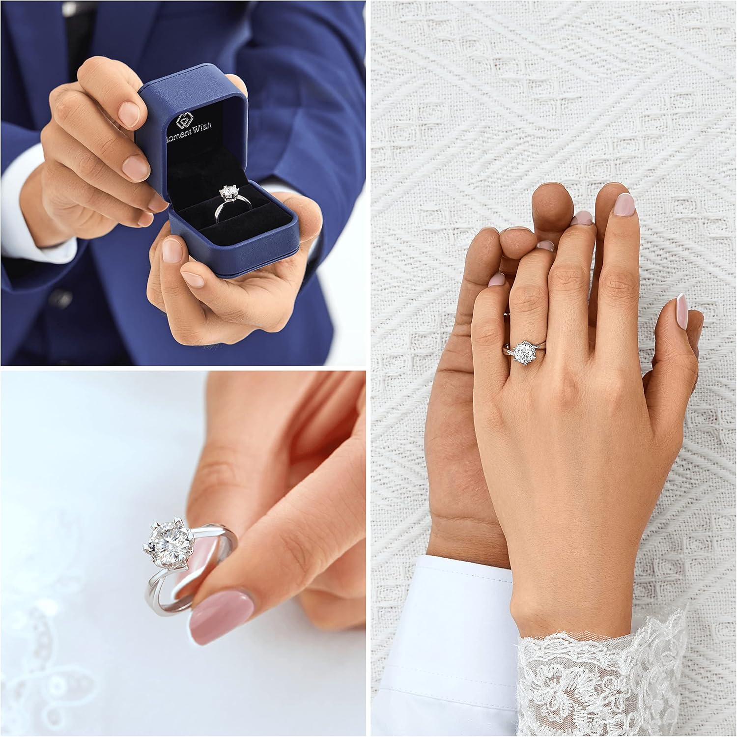 Detalle 2 de MomentWish Anillo 1‑2 quilates Moissanite 💍