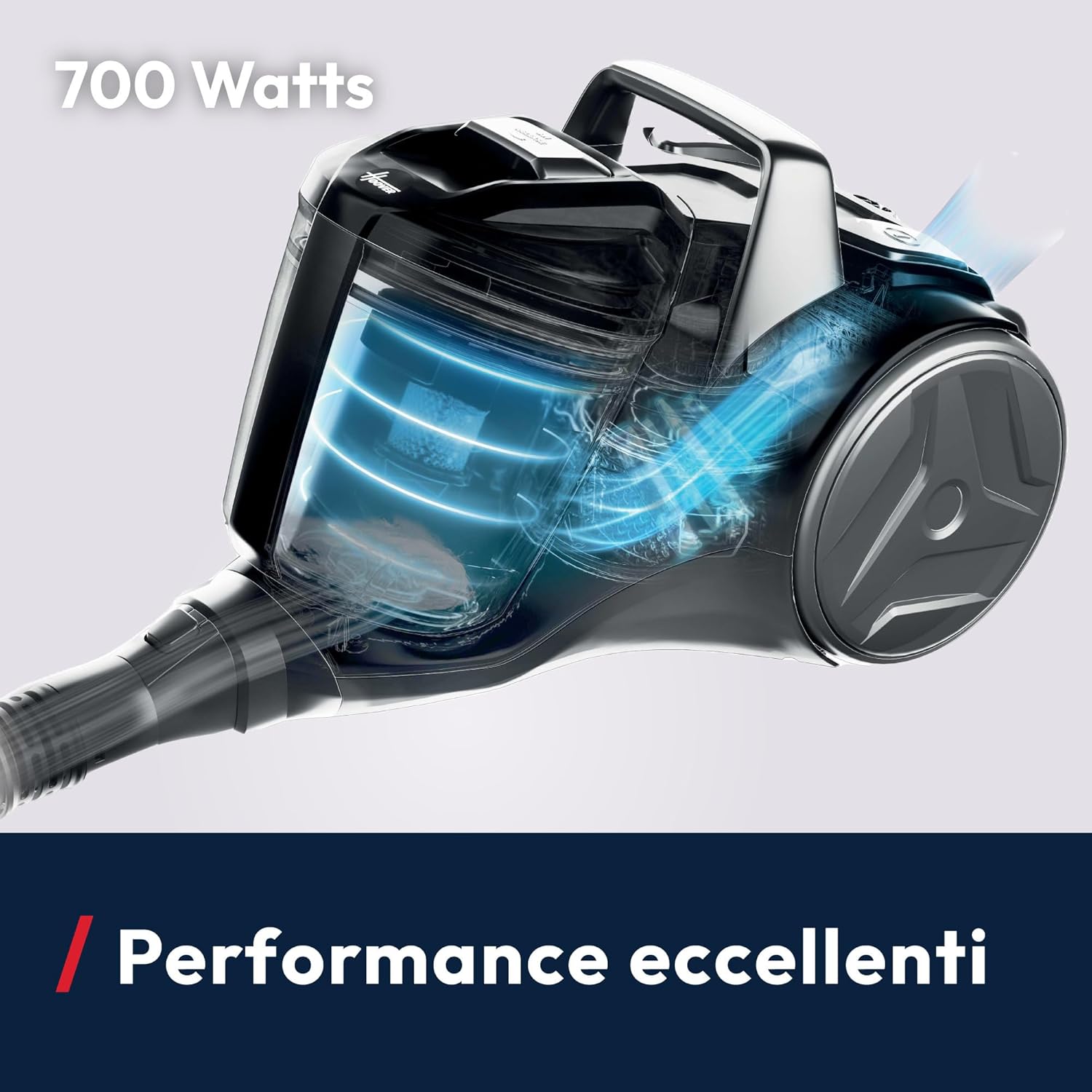 Detalle 2 de Hoover HPZ107HM: Aspirapolvere a traino senza sacco, potente e compatto per ogni pavimento