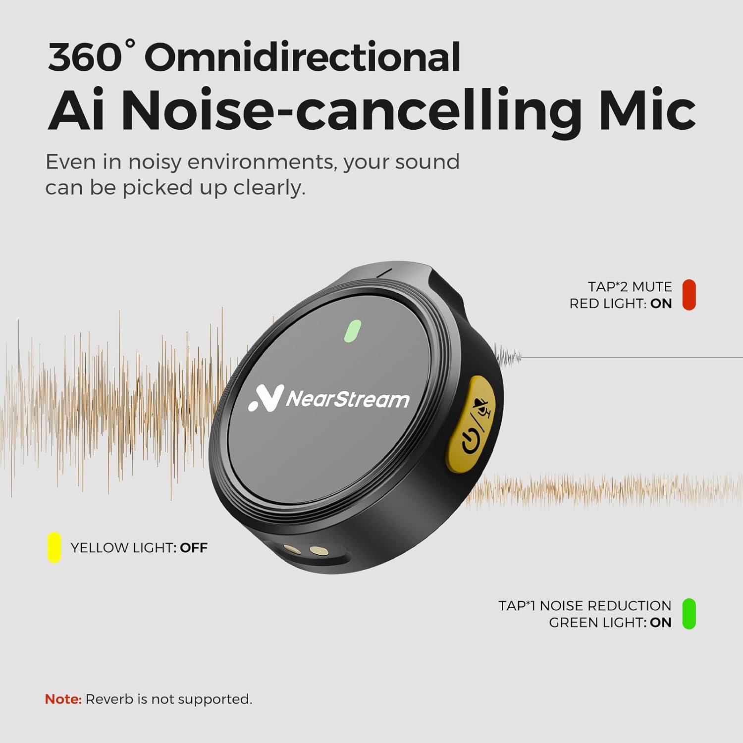 Thumbnail 6 de NearStream NearStream Microfono Lavalier Wireless 2 TX + 1 RX con cancellazione del rumore e modalità silenziosa (50 m)