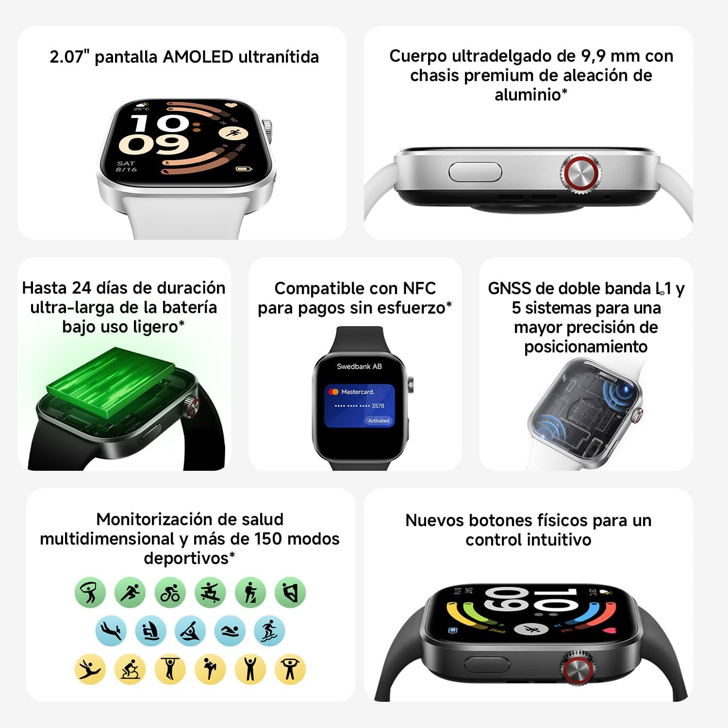 Thumbnail 1 de XIAOMI Redmi Watch 6 NFC: Reloj inteligente con AMOLED 2.07