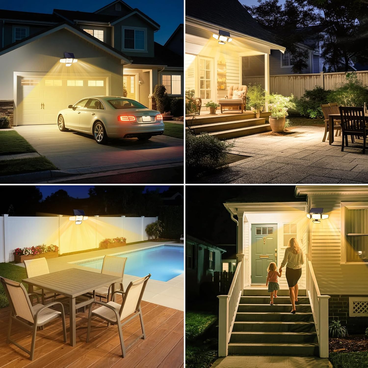 Detalle 2 de Peasur faretto LED da esterno solare con sensore di movimento e 318 LED