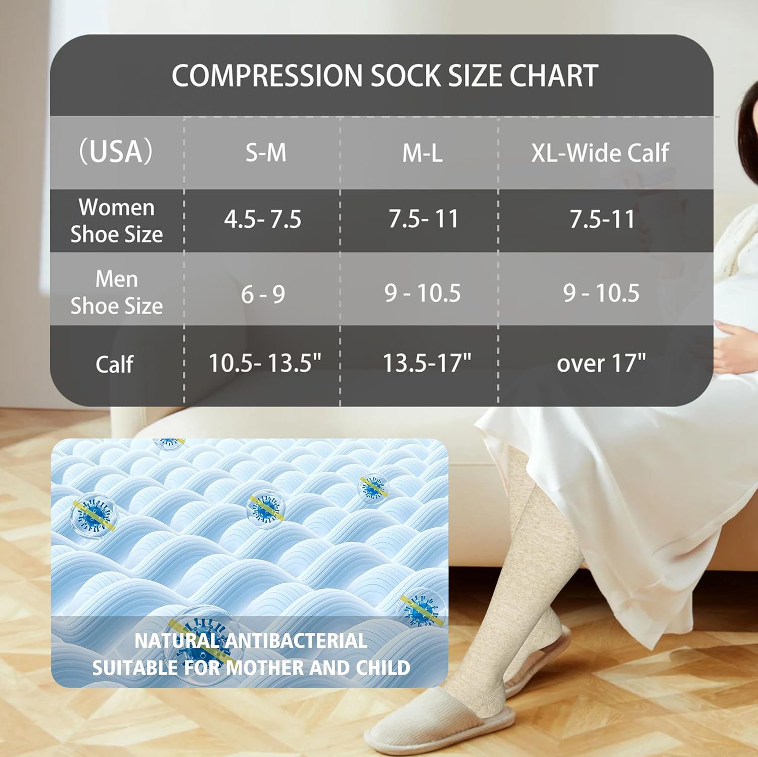 Thumbnail 4 de LEVSOX Thick Cotton Compression Socks 20-30mmHg