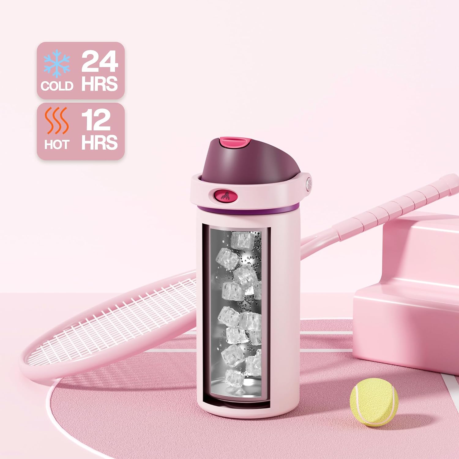 Thumbnail 2 de POWCAN Stainless Steel Water Bottle 18 oz