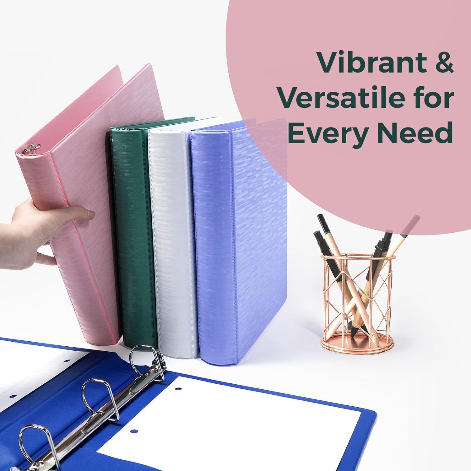 Thumbnail 5 de POPRUN 3 D Ring Binder 1 Inch, Durable 225-Sheet Organizer 📎