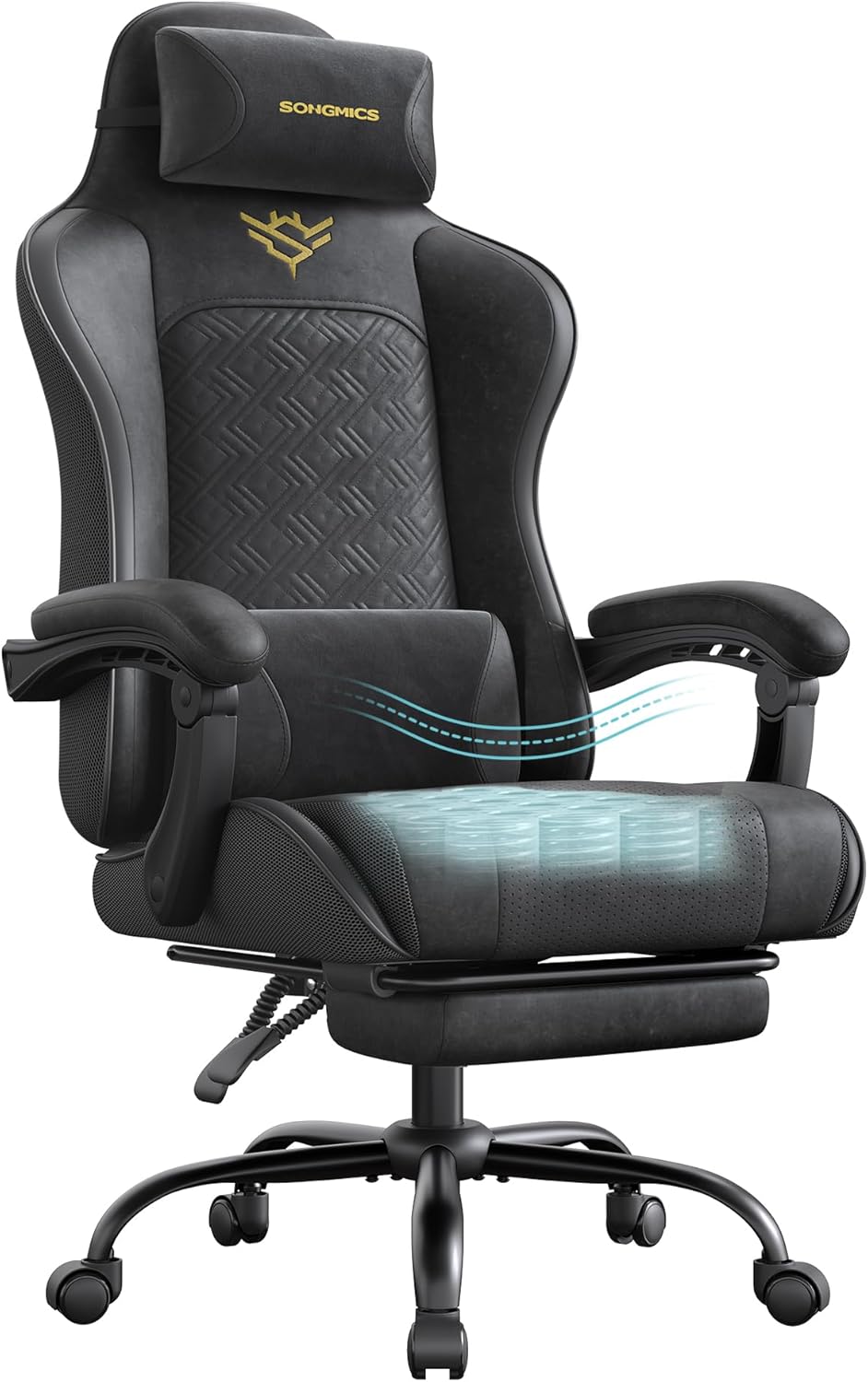 Detalle de SONGMICS Sedia Gaming OBG079B01: Comfort Ergonomico per Scrivania